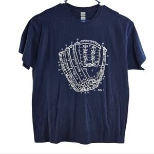 Rawlings Baseball Glove Patent Drawing Graphic Short Sleeve Tee Shirt XL